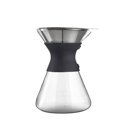 Brim - 6-Cup Pour Over Coffee Maker Kit - Clear/Black