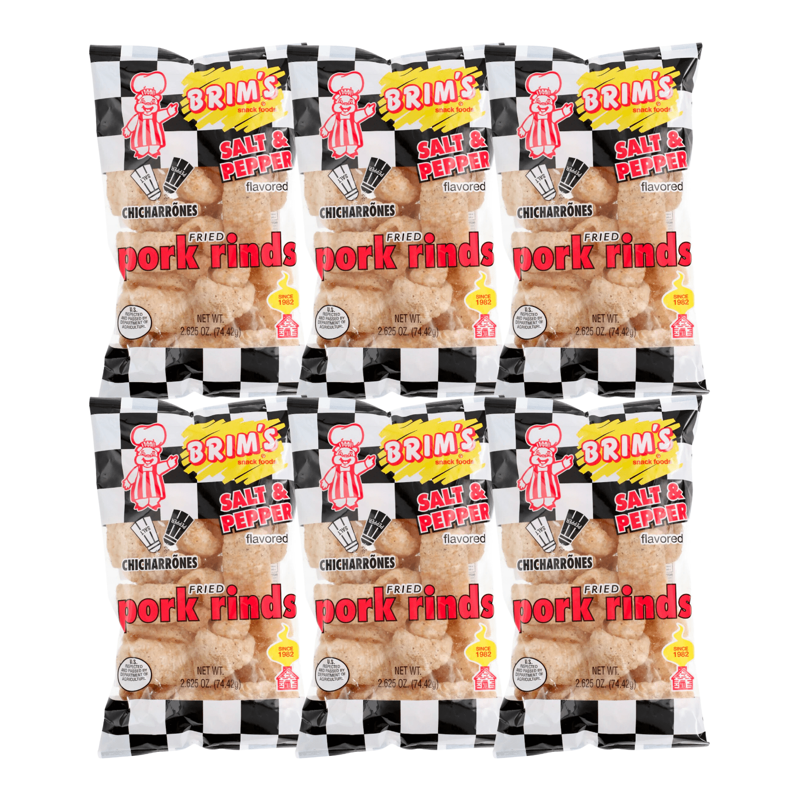 Brim's Salt and Pepper Fried Pork Rinds (2.62 oz., 6pack)
