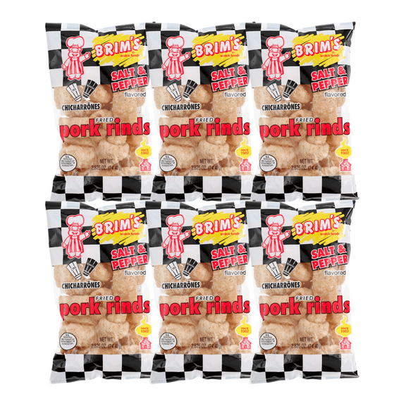 Brim's Salt and Pepper Fried Pork Rinds (2.62 oz., 6-pack)