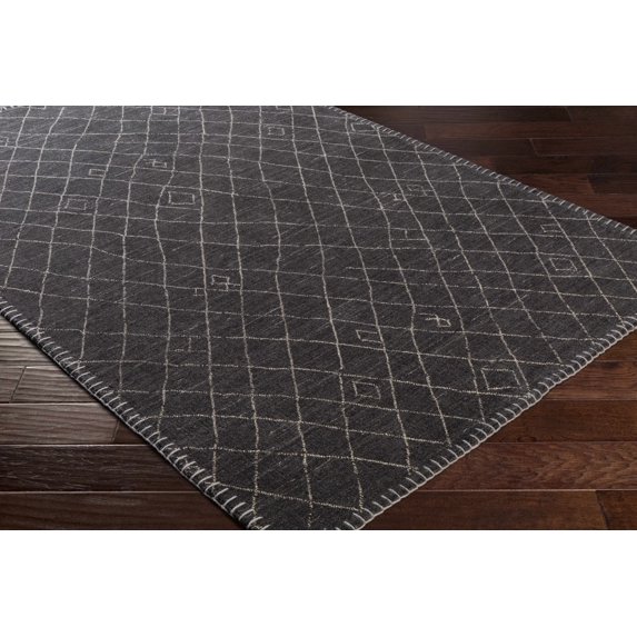Brimbank Bohemian, Transitional Area Rug - Black, Ivory - 4' x 6'