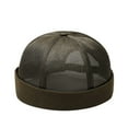 thumbnail image 1 of Brimless Caps for Men, Audhol Men Solid Brimless Hats Outdoor Hip Hop Cap Fashion Retro Hat Adjustable Brimless Skullcap Brimless Hat Army Green One Size, 1 of 3