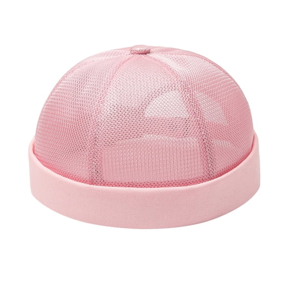 Brimless Hats for Women, Yigetop Men Solid Brimless Hats Outdoor Hip Hop Cap Fashion Retro Hat Adjustable Brimless Skullcap Biker Hats for Women Pink One Size