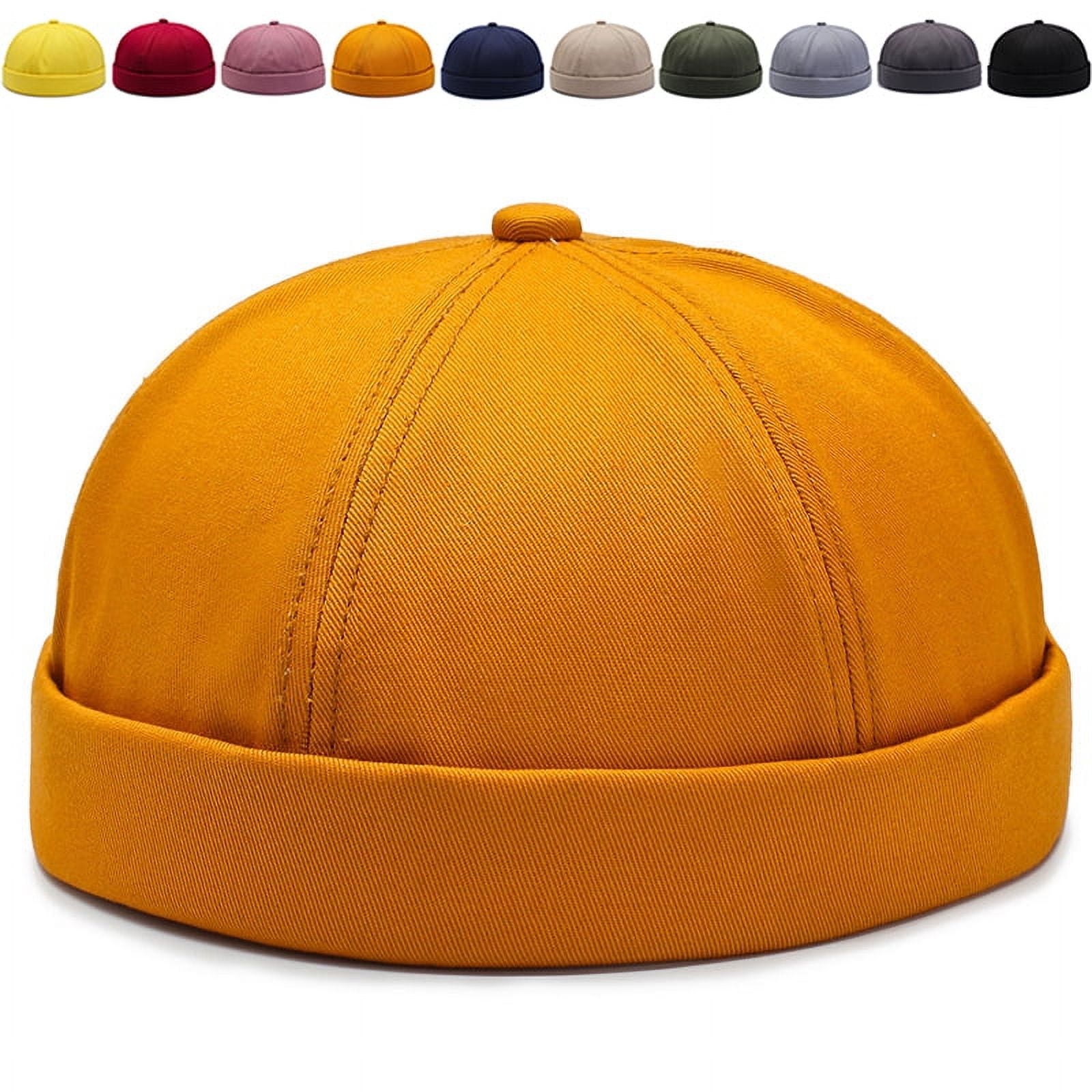 Brimless Hats for Men Adjustable Docker Hat Casual No Brim Hat VisorLess Flip Hat Sailor