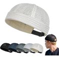 thumbnail image 1 of Brimless Hats for Men Breathable Brimless Docker Hat Lightweight Mesh Skull Cap Beanie Hats (Beige), 1 of 9