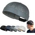 thumbnail image 1 of Brimless Hats for Men Breathable Brimless Docker Hat Lightweight Mesh Skull Cap Beanie Hats (Dark Gray), 1 of 9