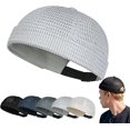 thumbnail image 1 of Brimless Hats for Men Breathable Brimless Docker Hat Lightweight Mesh Skull Cap Beanie Hats (Light Gray), 1 of 9