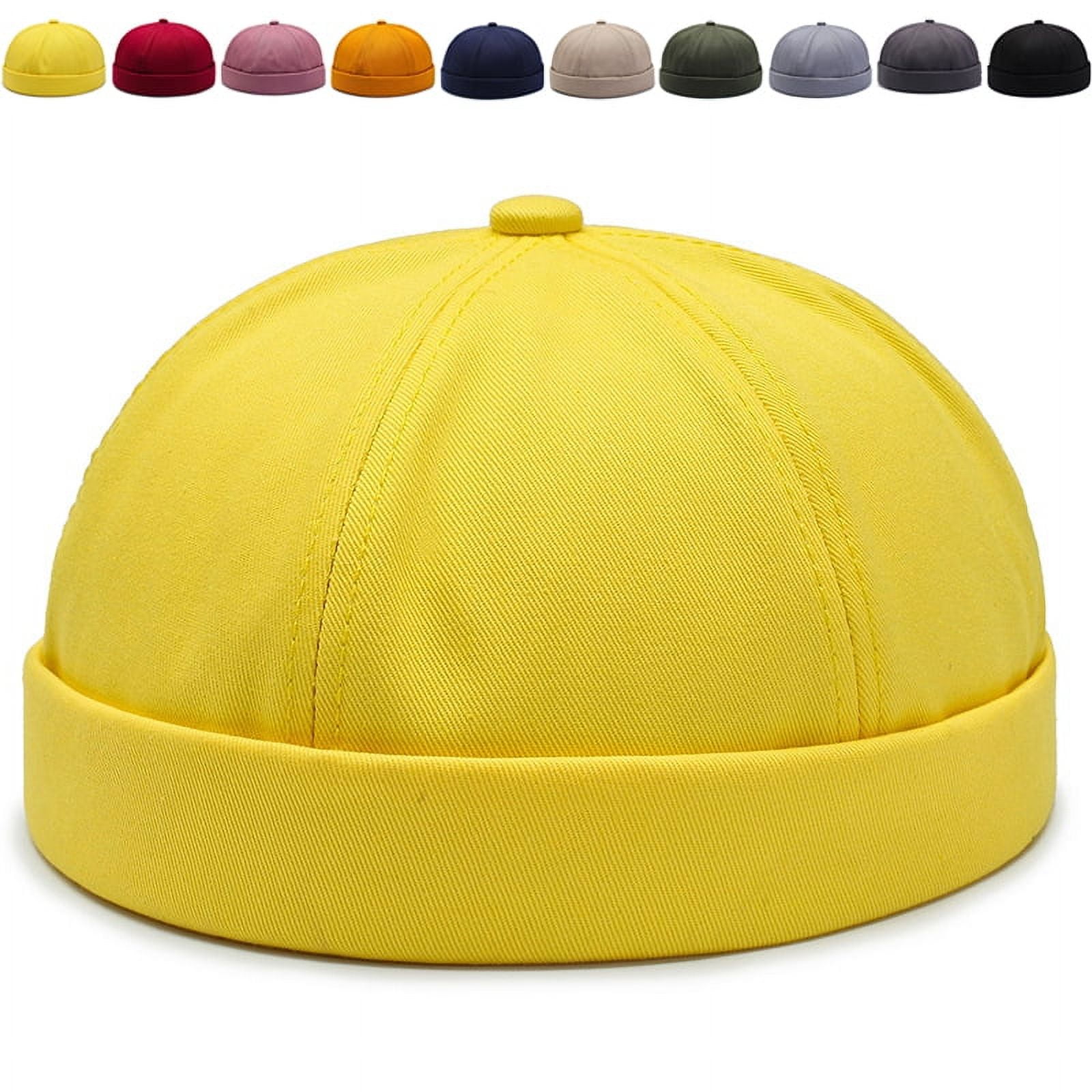 Brimless Hats for Men, Docker Cap No Brim Hat Retro Flip Hat