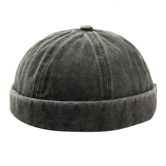 Brimless Hats for Men Womens Skullcap Mens Vintage Docker Beanie Cap Washed Cotton Rolled Cuff Harbour Hat