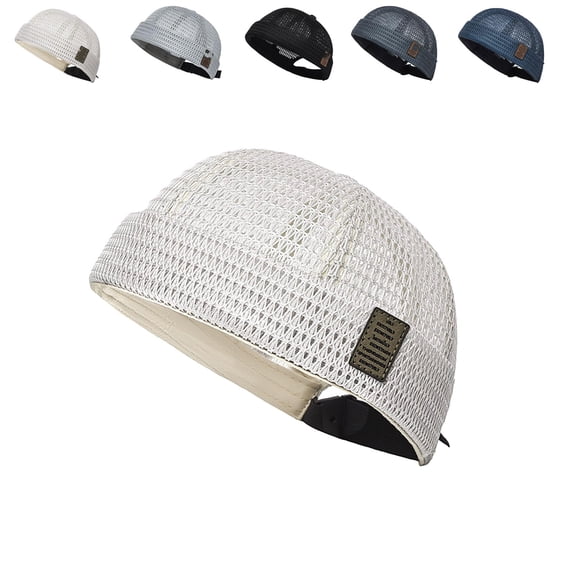 Brimless Mesh Caps for Men, Summer Style Mesh Hats for Men, Adjustable Brimless Mesh Cap