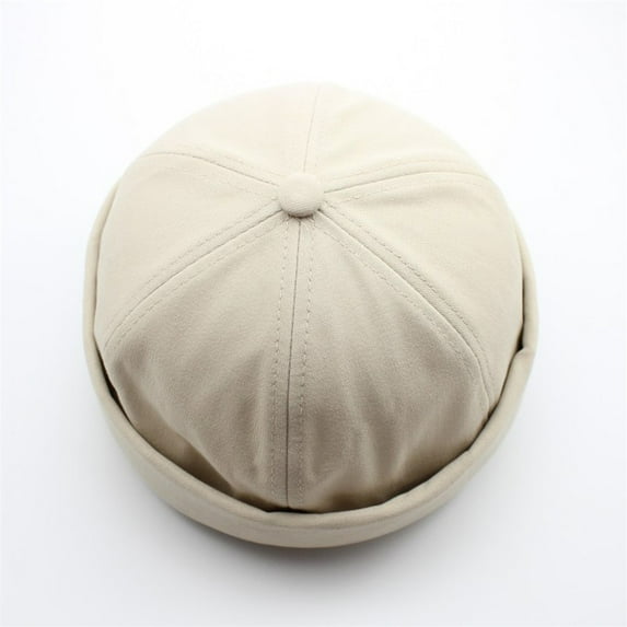 Brimless Solid Color Cap for Men and Women Casual Docker Style Headwear