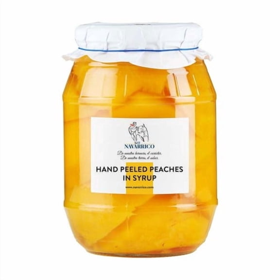 Brindisa Navarrico Hand-Peeled Peach Halves in Syrup 950g, British Import (Pack of 2)