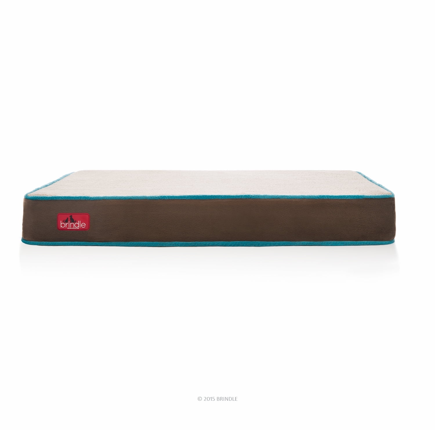 Brindle 4" Memory Foam Pet Bed, Standard, Mocha/Blue