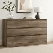 Brindle 6 Drawer Dresser, Gray Oak, by Hillsdale Living Essentials