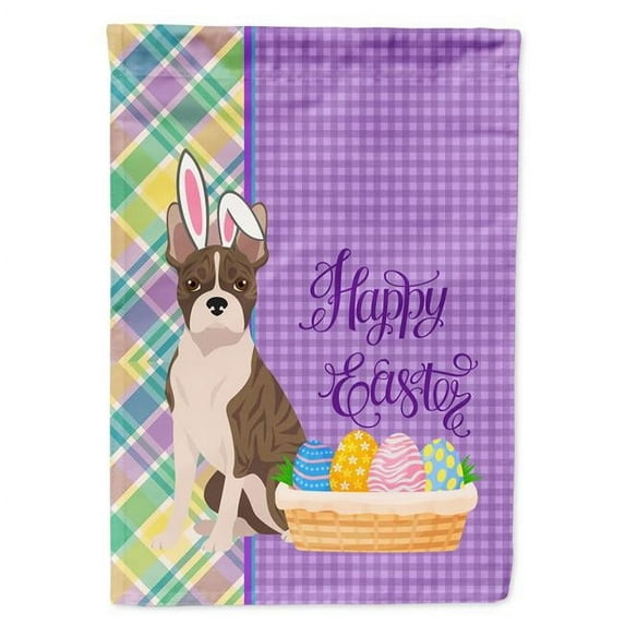 Brindle Boston Terrier Easter Flag Garden Size