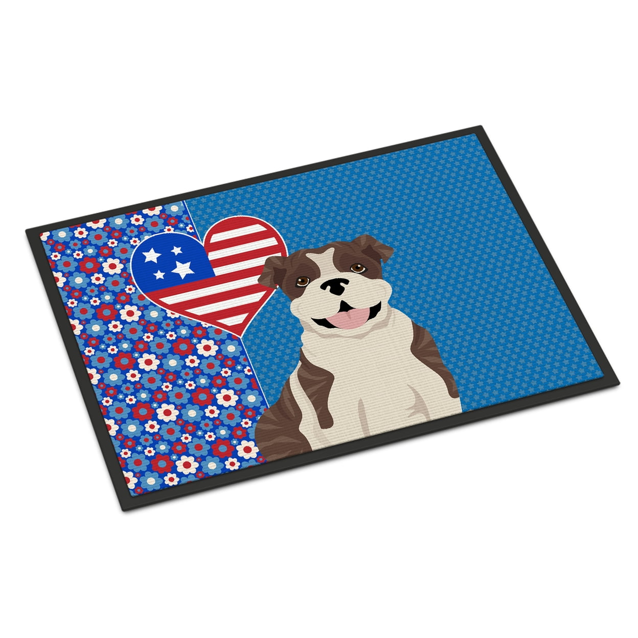 Brindle English Bulldog Indoor or Outdoor Mat 24x36 36 in x 24 in