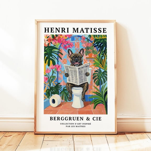 Brindle French Bulldog Bathroom Dog Wall Art Home Decor