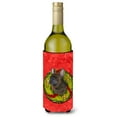 thumbnail image 1 of Brindle French Bulldog Cristmas Wreath Wine Bottle Hugger, 1 of 1