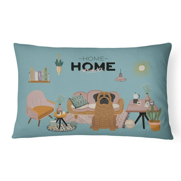 Brindle Mastiff Sweet Home Canvas Fabric Decorative Pillow