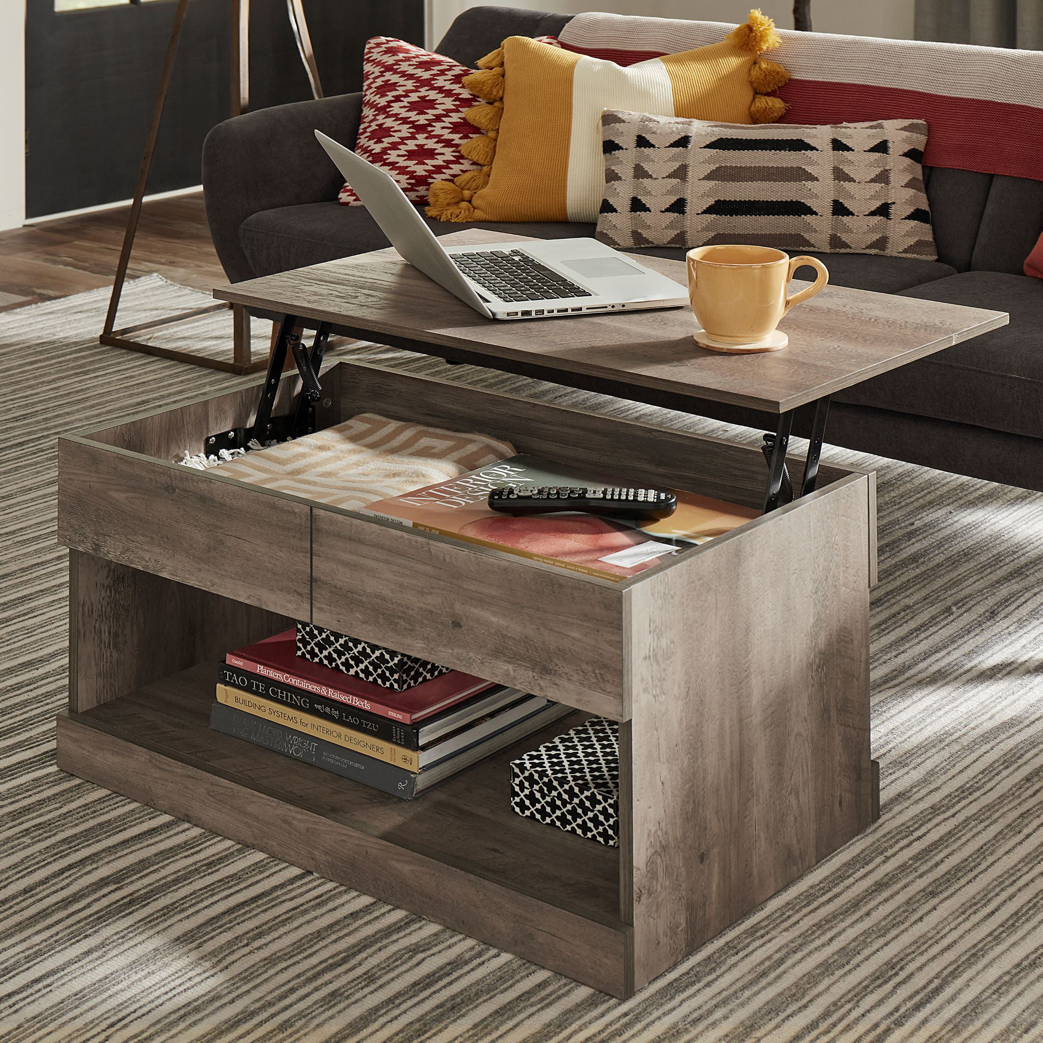 Brindle Rectangular Lift Top Coffee Table, Gray Oak, by Hillsdale Living Essentials - image 1 of 22
