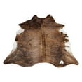 thumbnail image 1 of Brindle White Belly Cowhide Rug - Sizes: XL 7'x6' Ft - Premium Cow Hide Rug, 1 of 4