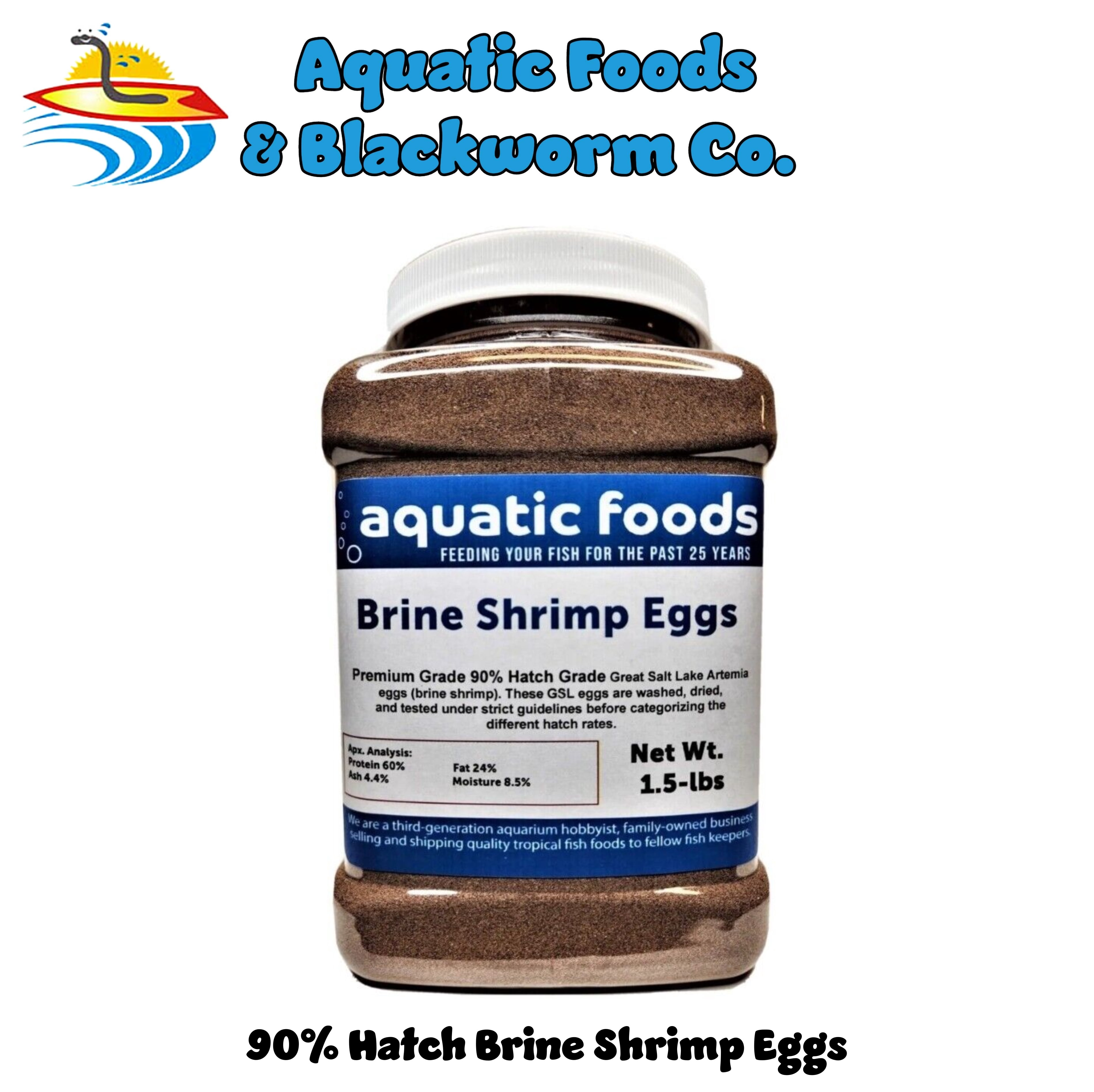 Brine Shrimp Artemia Eggs, Premium Grade 90% Hatch Rate from the Great Salt Lake, Utah, USA…1.5-lb Lg Jar