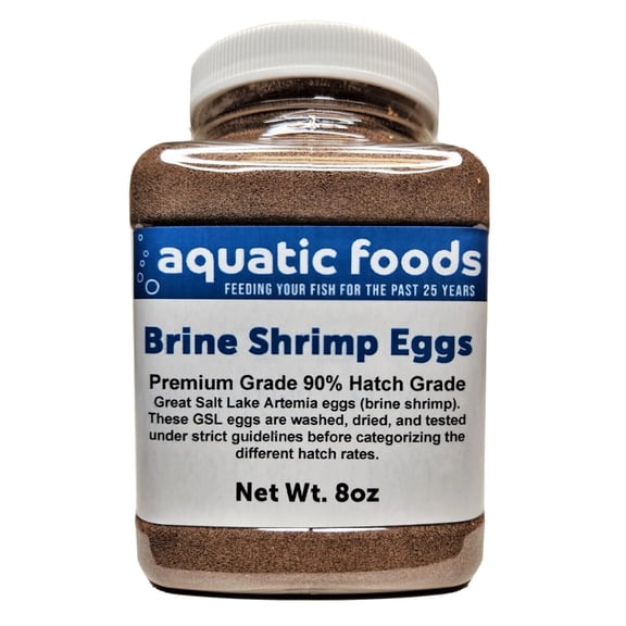 Brine Shrimp Artemia Eggs, Premium Grade 90% Hatch Rate from the Great Salt Lake, Utah, USA8oz Med Jar