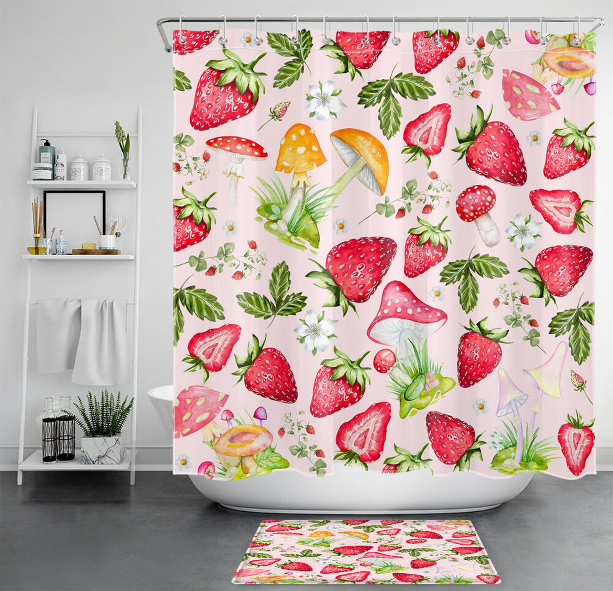 Bring Berry Bliss to Your Bath with a Playful Strawberry Shower Curtain