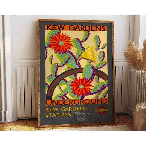 Bring The Blooms Home: Kew Gardens Flower Poster For Cute And Vibrant Floral Decor - Vintage Travel Print Inspired By London Underground Wall Art, Modern Wall Decor, 8x12 UNFRAMED