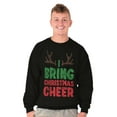 thumbnail image 1 of Bring Christmas Cheer Reindeer Antler Unisex Plus Fleece Graphic Sweatshirt Brisco Brands 2X, 1 of 5