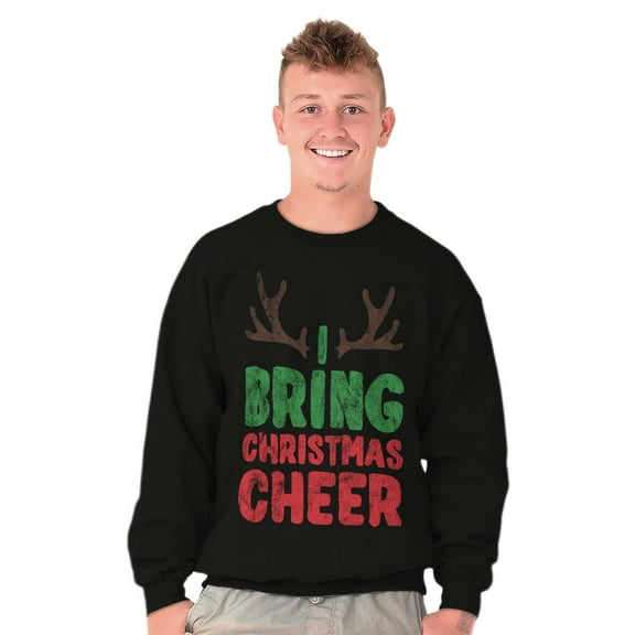 Bring Christmas Cheer Reindeer Antler Unisex Plus Size Sweatshirt Brisco Brands 2X