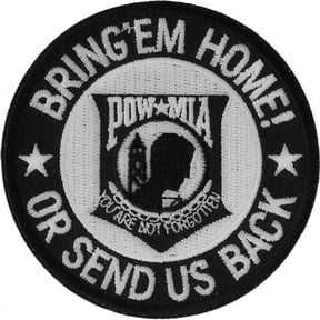 Bring Em Home or Send US Back Small Iron on Patch