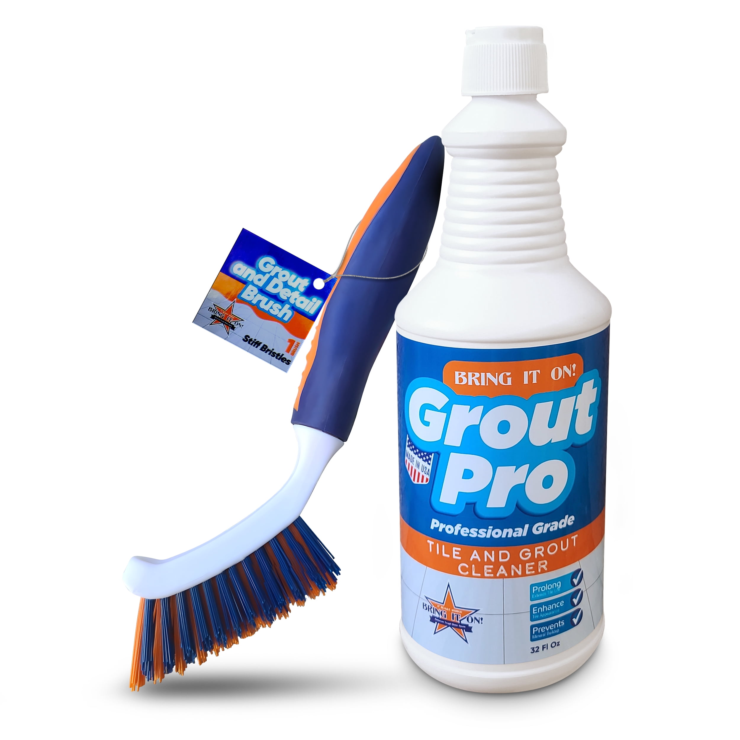 Bring It On Grout Cleaner with Grout Cleaning Brush – 32Fl Oz Grout ...