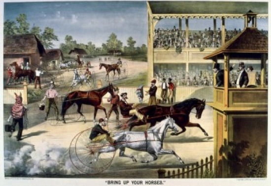 Bring Up Your Horses 1886 Currier & Ives (Active 1857-1907 American) Color Lithograph Library of Congress Washington DC Canvas Art - Currier & Ives (24 x 36)