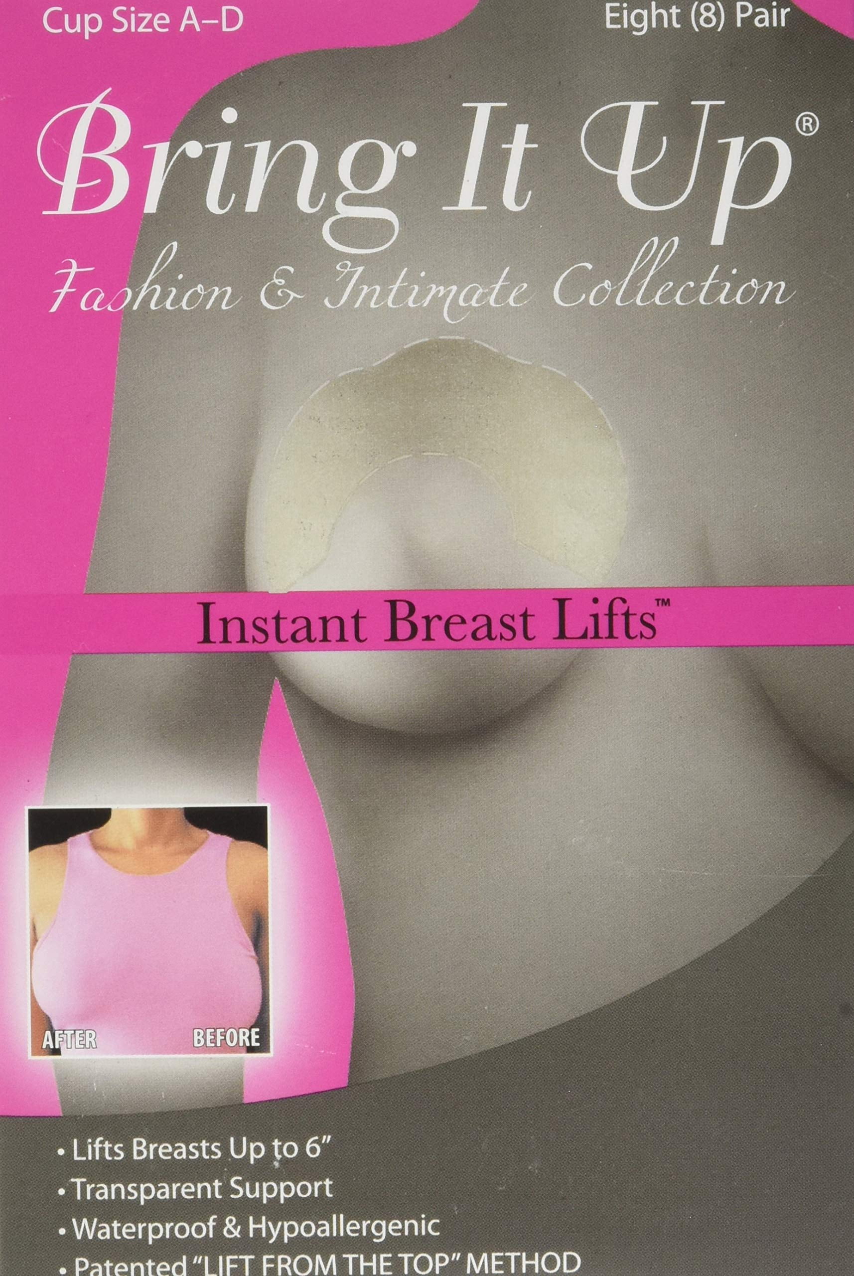 Bring It Up Instant Breast Lift-Boob Tape/Sticky Bra - Cup Sizes A-D, 8  Pairs 