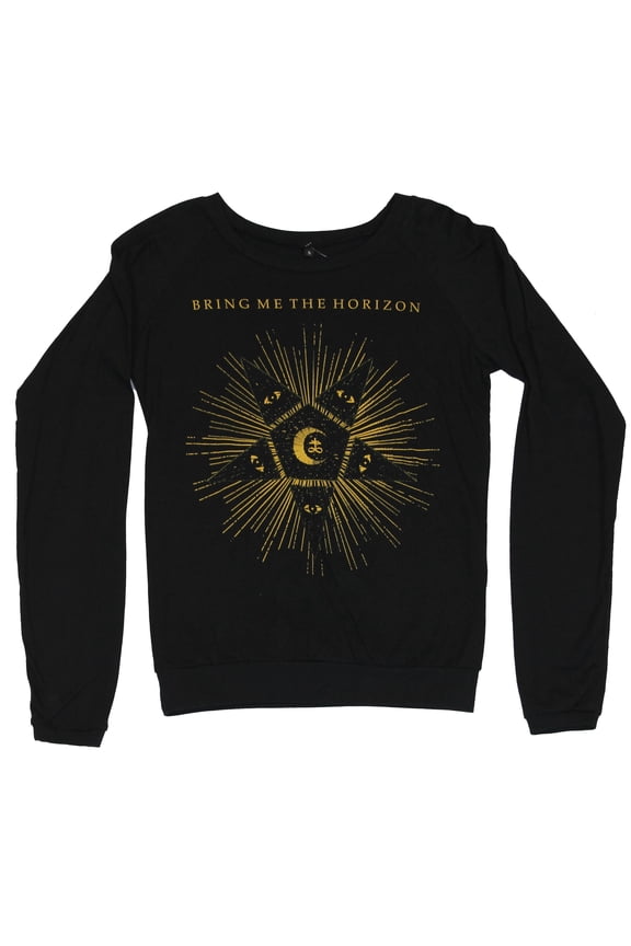 Girls Juniors Light Sweatshirt - Starburst Eyed Star Image (Medium)