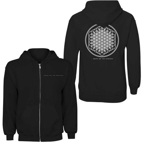 Bring Me The Horizon Ladies Zipped Hoodie: Flower of Life (Back Print) (Small)