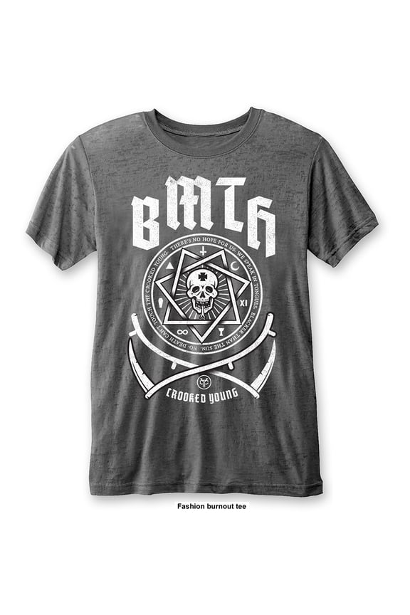 Bring Me The Horizon Unisex Fashion T-Shirt: Crooked Young (Burn Out)