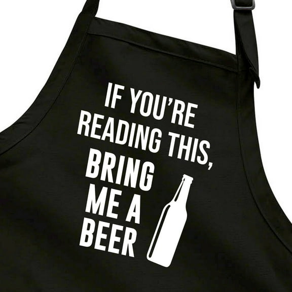 Bring Me a Beer Funny Dad Barbecue Cooking Grill BBQ Gift for Him Kitchen Apron
