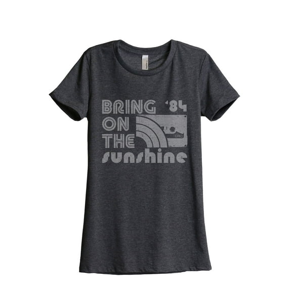 Bring On The Sunshine Women's Fashion Relaxed T-Shirt Tee Charcoal Grey Large