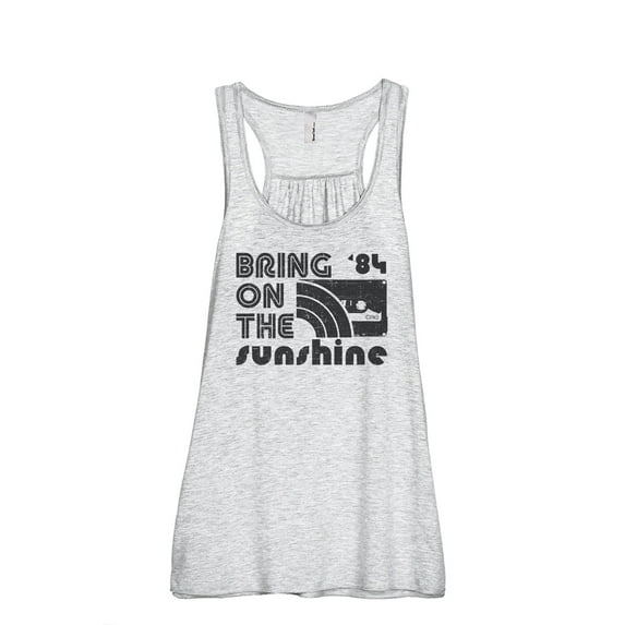 Bring On The Sunshine Women's Fashion Sleeveless Flowy Racerback Workout Yoga Tank Top Sport Grey X-Large