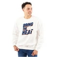 thumbnail image 1 of Bring The Heat Baseball Pitcher Men's Big & Tall Crewneck Sweatshirt Brisco Brands 4X, 1 of 5