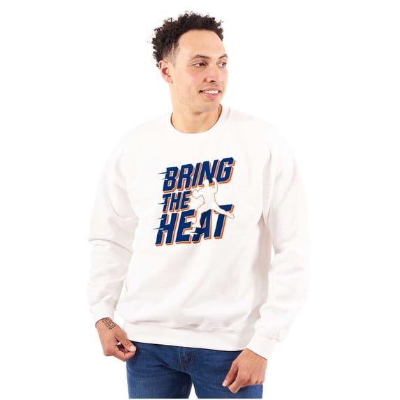 Bring The Heat Baseball Pitcher Men's Crewneck Sweatshirt Brisco Brands S