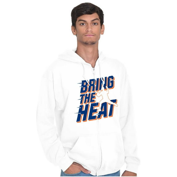 Bring The Heat Baseball Pitcher Zip Hoodie Sweatshirt Men Brisco Brands L