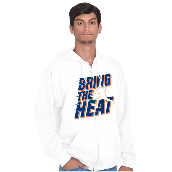 Bring The Heat Baseball Pitcher Zip Hoodie Sweatshirt Men Brisco Brands M