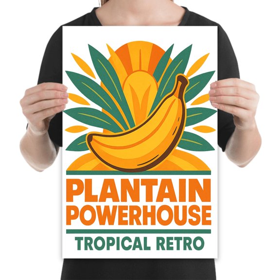 Vibrant Retro Tropical Art - Tropical Decor Enthusiasts - 13x19 Poster Print