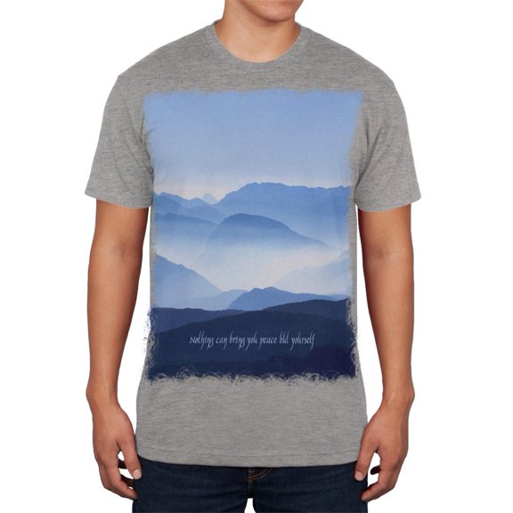 Bring Yourself Peace Heather Grey Adult Soft T-Shirt - Small