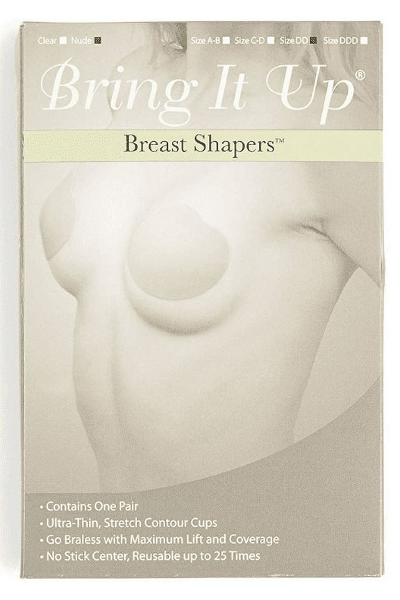 Push Up Sticky Bra, Breast Lifters, Backless Bra, Strapless Bra, Breast Shaper, Adhesive Bra, Nipple Cover, Pasty, Cup Size US, Cup Band, DD, Nude