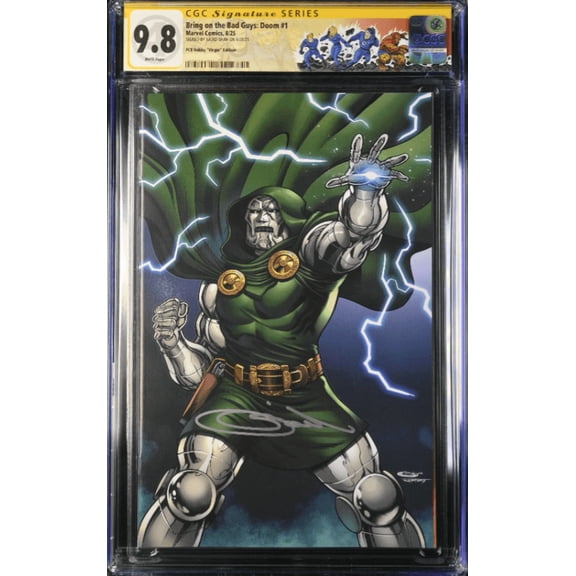 Bring on the Bad Guys: Doom 1 CGC Signature Series 9.8 Custom Universal Fantastic Four Label Sajad Shah Variant B Virgin LTD 1000