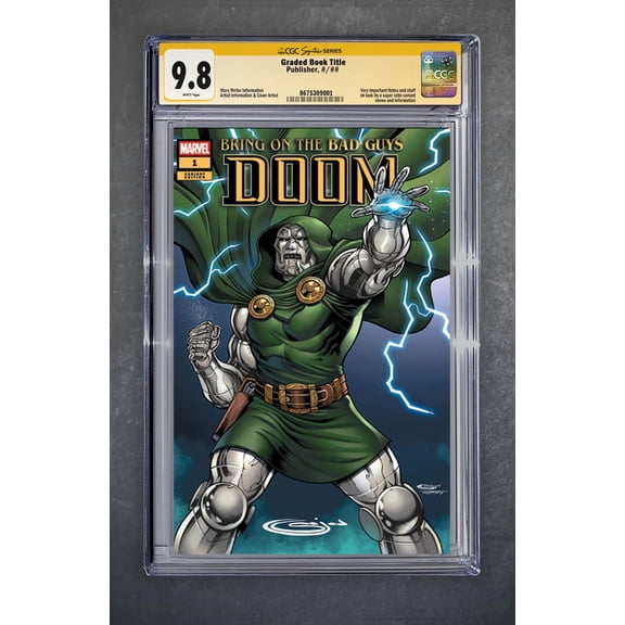 Bring on the Bad Guys: Doom 1 CGC Signature Series 9.8 Sajad Shah Variant A Trade LTD 3000
