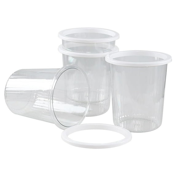 Bringer 2.6 Gallon Acrylic Clear Round Small Wastebasket for Bathroom, Bedroom, Kitchen, 4 Pack Plastic Small Trash Can